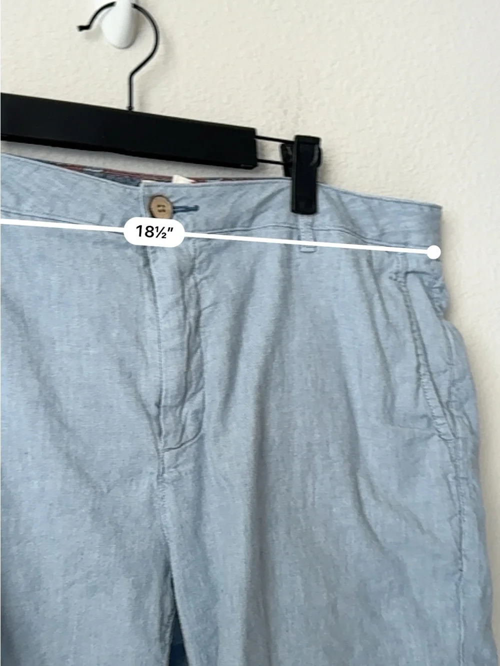 Faherty Light Blue Flat-Front Linen Blend Shorts